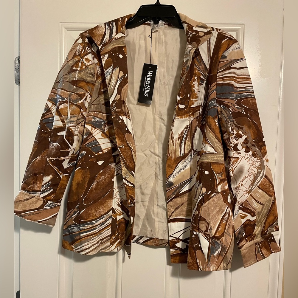 BRAND NEW!!! WinterSilks Women's Multicolor Abstract Blazer